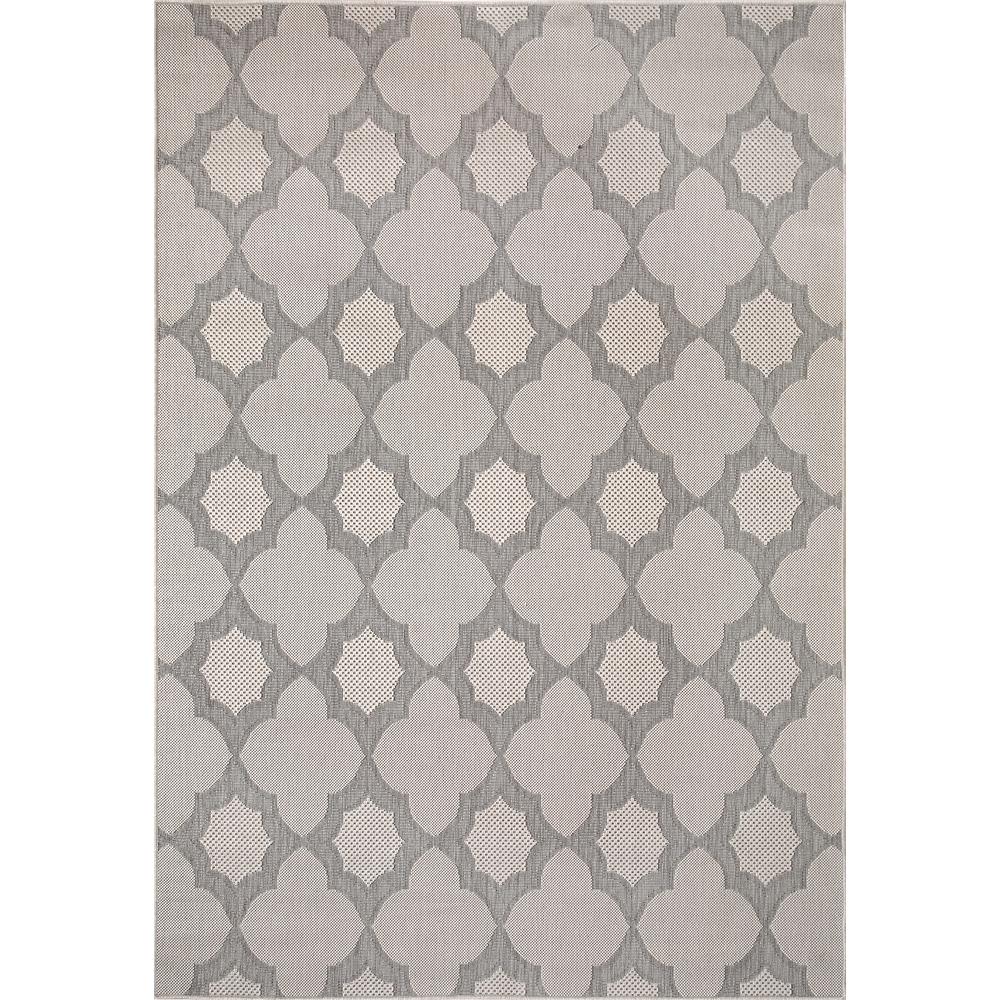 Dynamic Rugs 1640 Villa 2 Ft. 2 In. X 7 Ft. Rectangle Rug in Light Grey / Silver